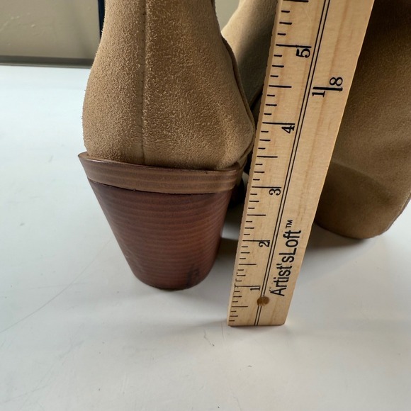Vince Camuto Afelia Suede Tall Boots Block Heel Tan Leather Size 10 - Picture 9 of 10